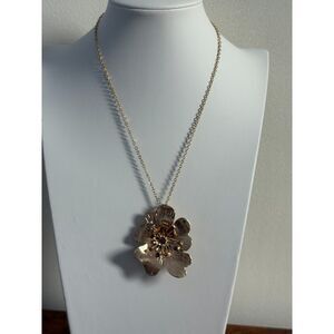 Lavender Sweetness Gold-Tone Flower Pendant Necklace NWOT